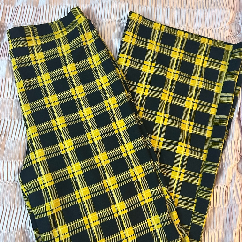 Yellow and Black Plaid Pants